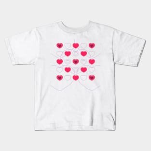 Hearts Pattern Kids T-Shirt